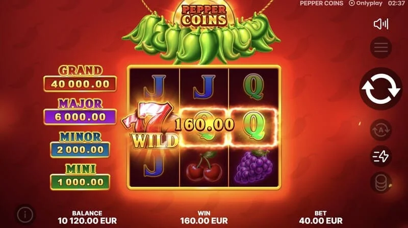 Pepper Coins - Wild és nyerő kombináció