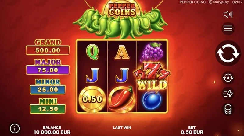 Pepper Coins - Wild szimbólum a tárcsákon